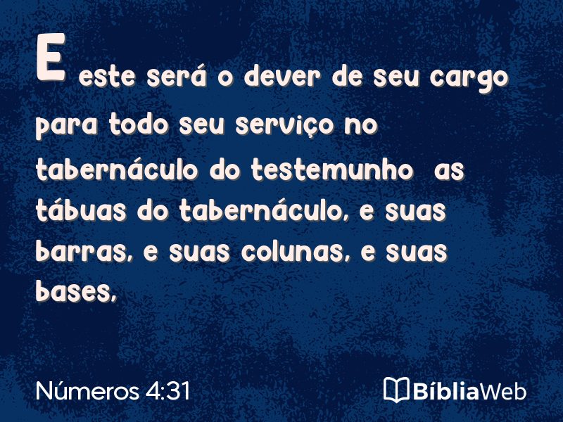 Números 4:31 em imagem para compartilhar