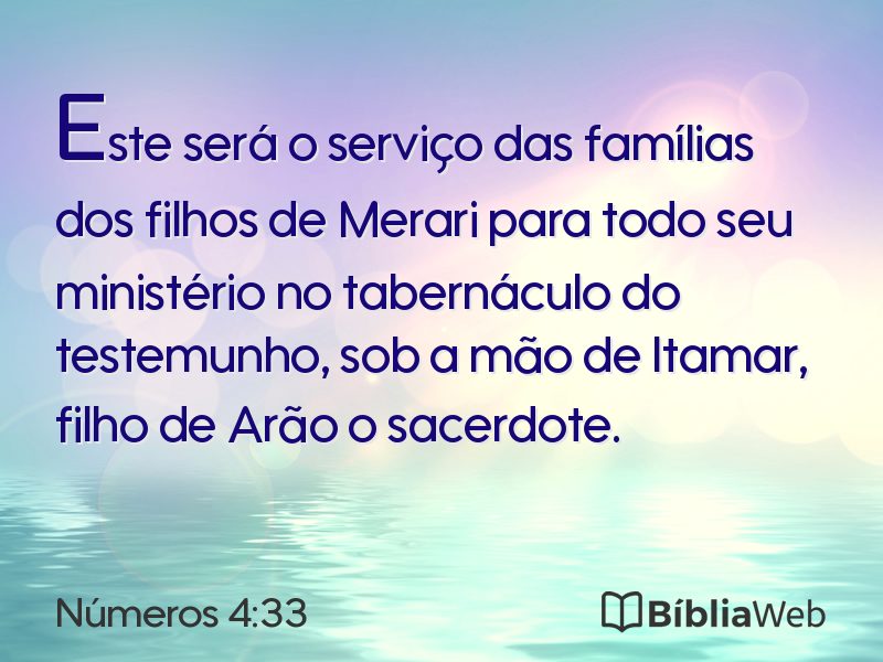 Números 4:33 em imagem para compartilhar
