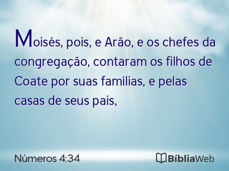 Números 4:34 em imagem para compartilhar