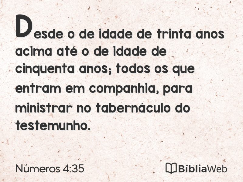 Números 4:35 em imagem para compartilhar