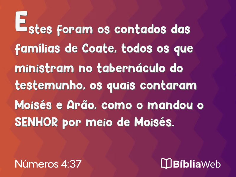 Números 4:37 em imagem para compartilhar