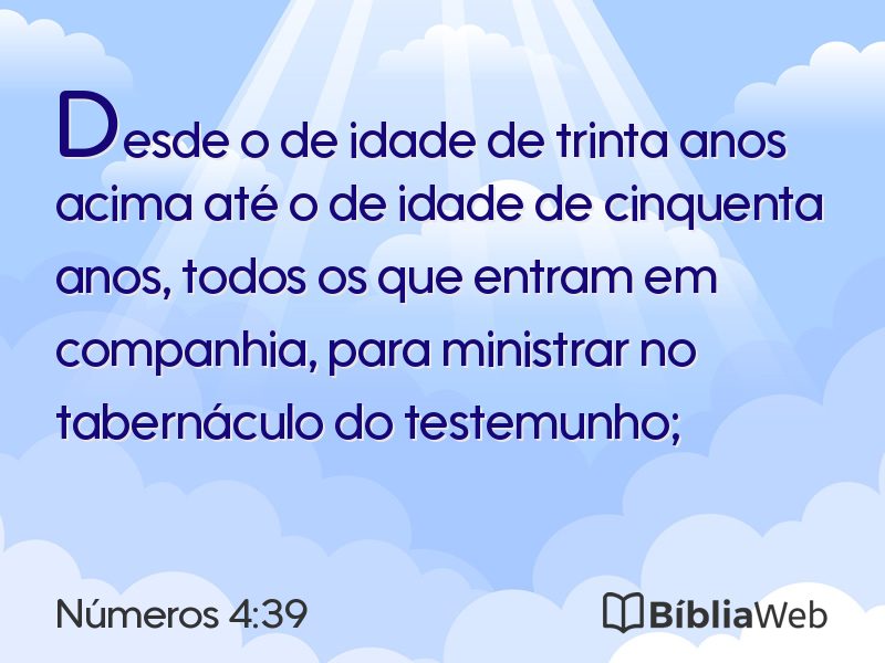 Números 4:39 em imagem para compartilhar
