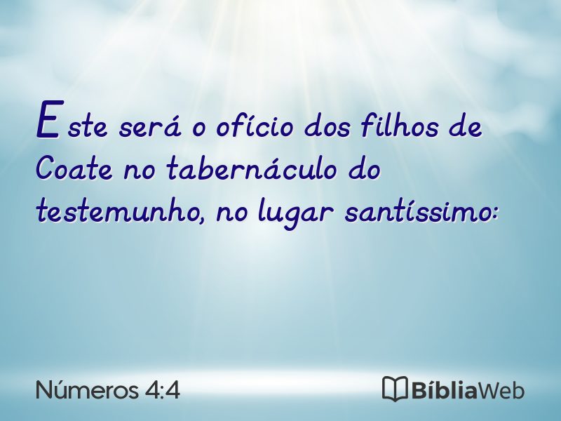Números 4:4 em imagem para compartilhar