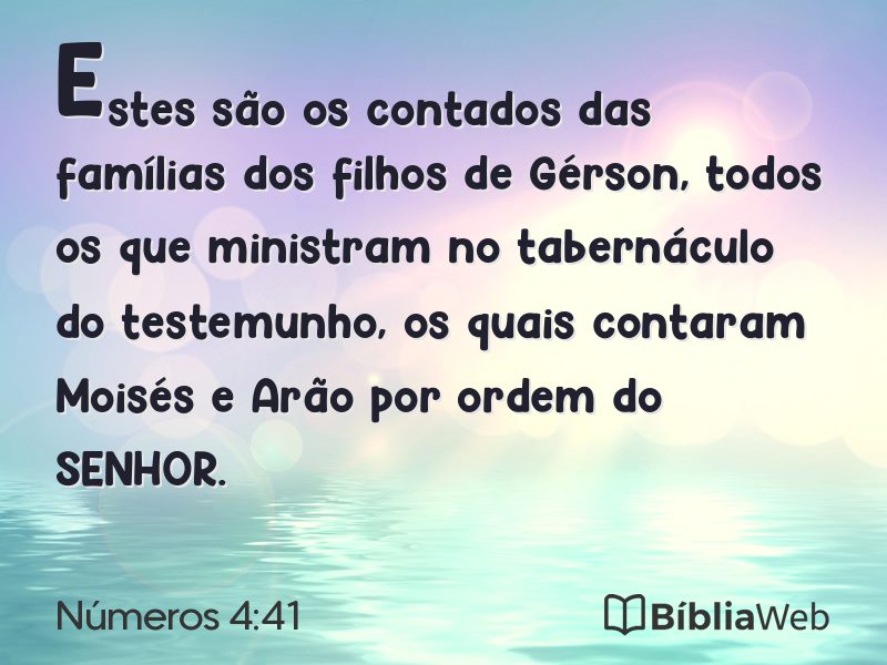 Números 4:41 em imagem para compartilhar