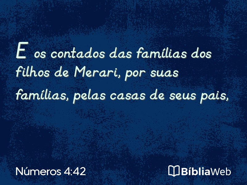 Números 4:42 em imagem para compartilhar