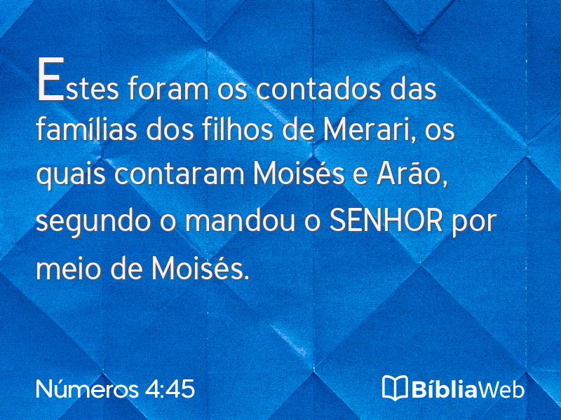Números 4:45 em imagem para compartilhar