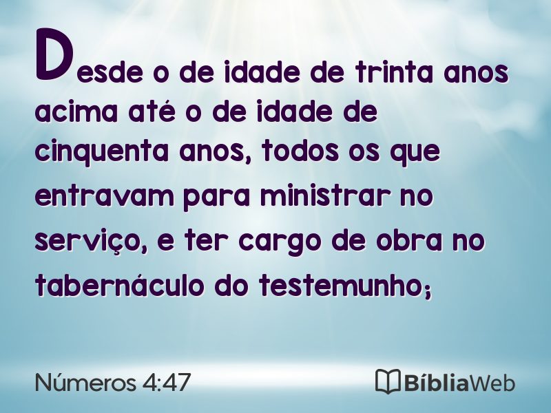 Números 4:47 em imagem para compartilhar