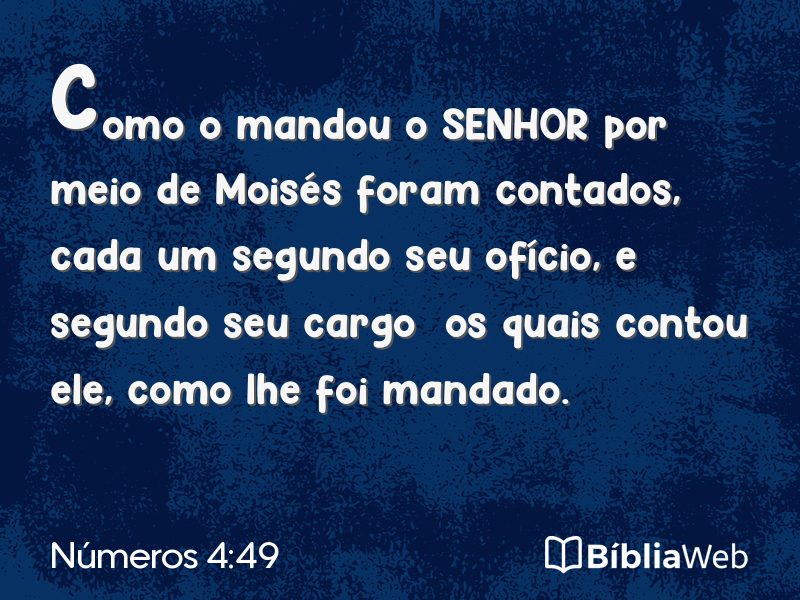 Números 4:49 em imagem para compartilhar