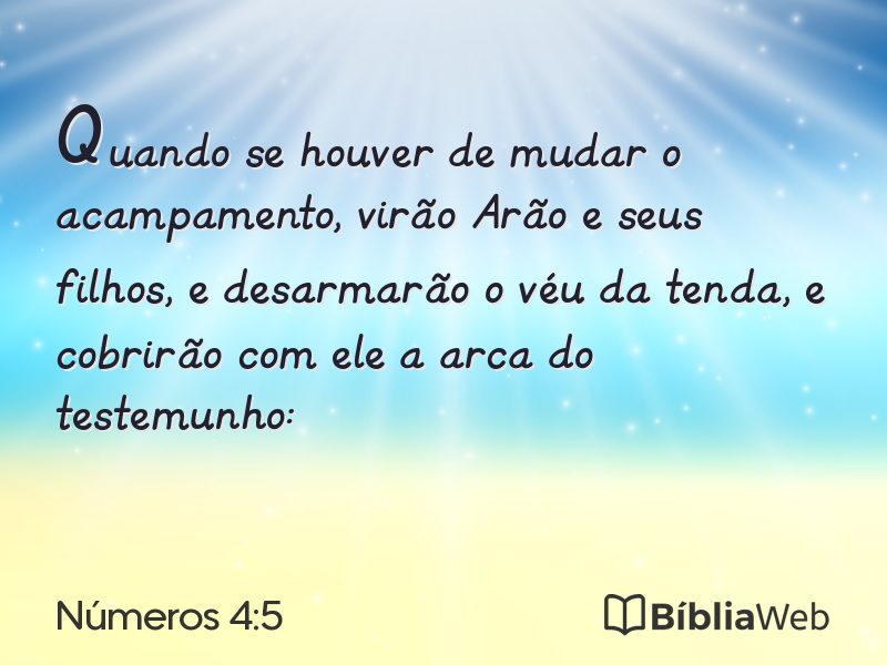 Números 4:5 em imagem para compartilhar