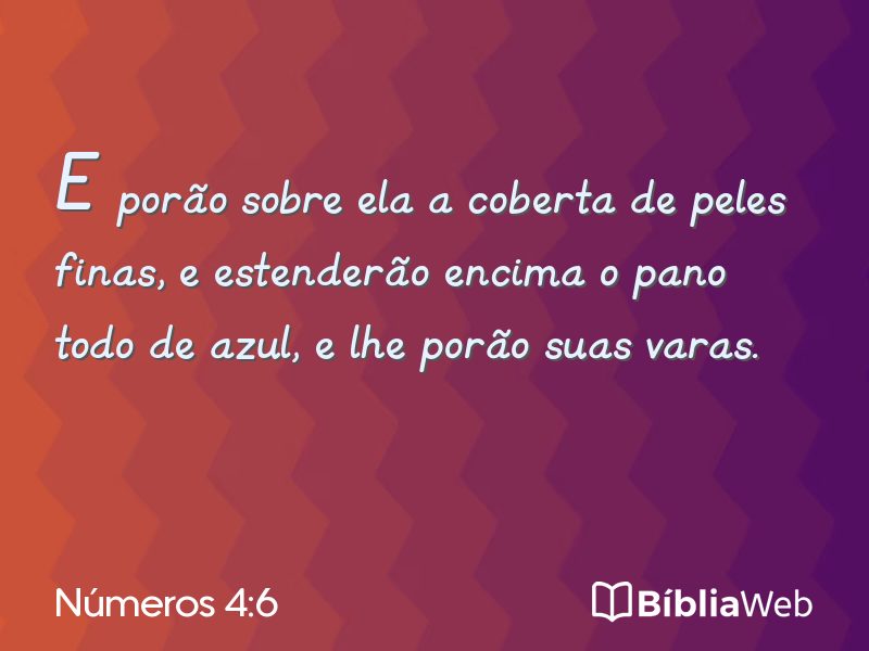 Números 4:6 em imagem para compartilhar