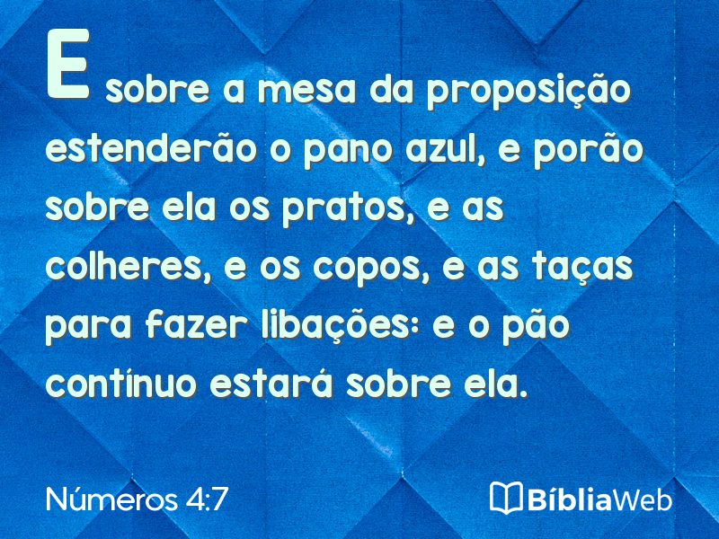 Números 4:7 em imagem para compartilhar