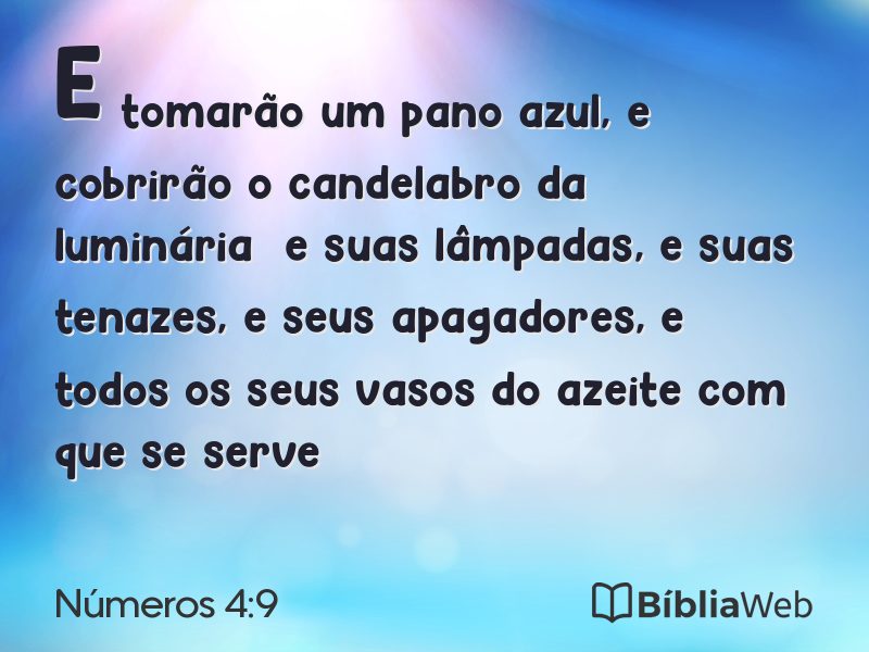 Números 4:9 em imagem para compartilhar