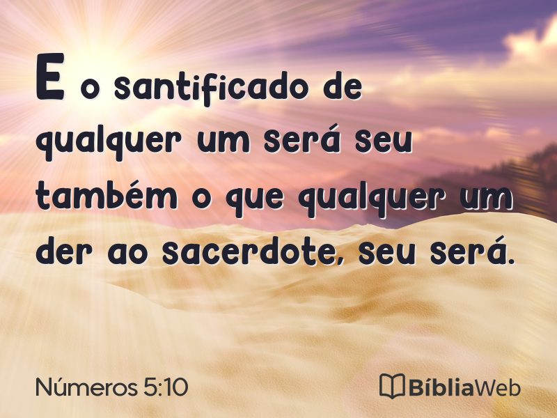 Números 5:10 em imagem para compartilhar