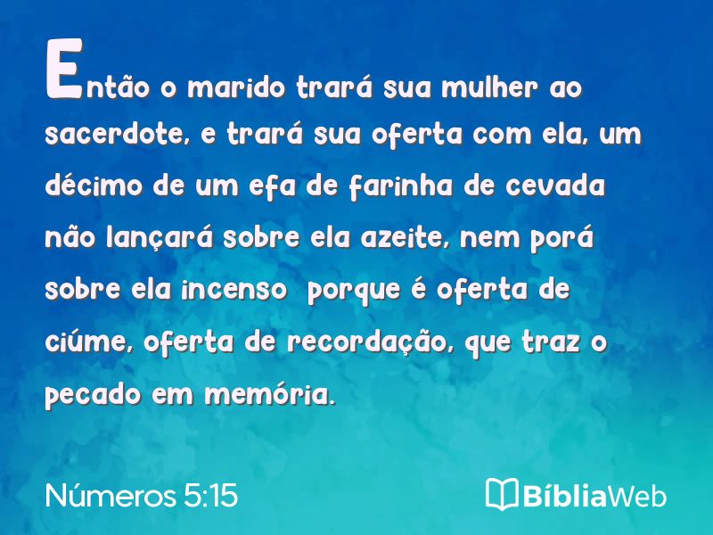 Números 5:15 em imagem para compartilhar