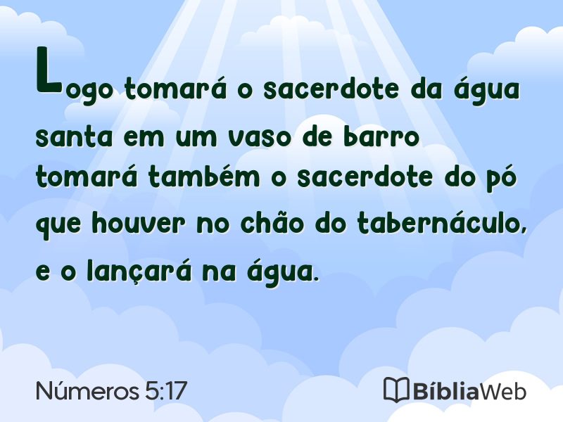 Números 5:17 em imagem para compartilhar