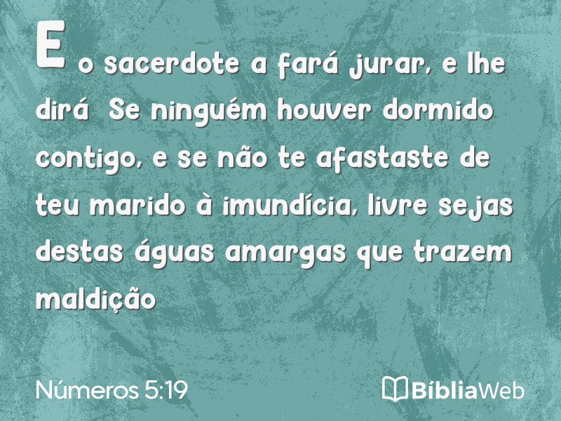 Números 5:19 em imagem para compartilhar