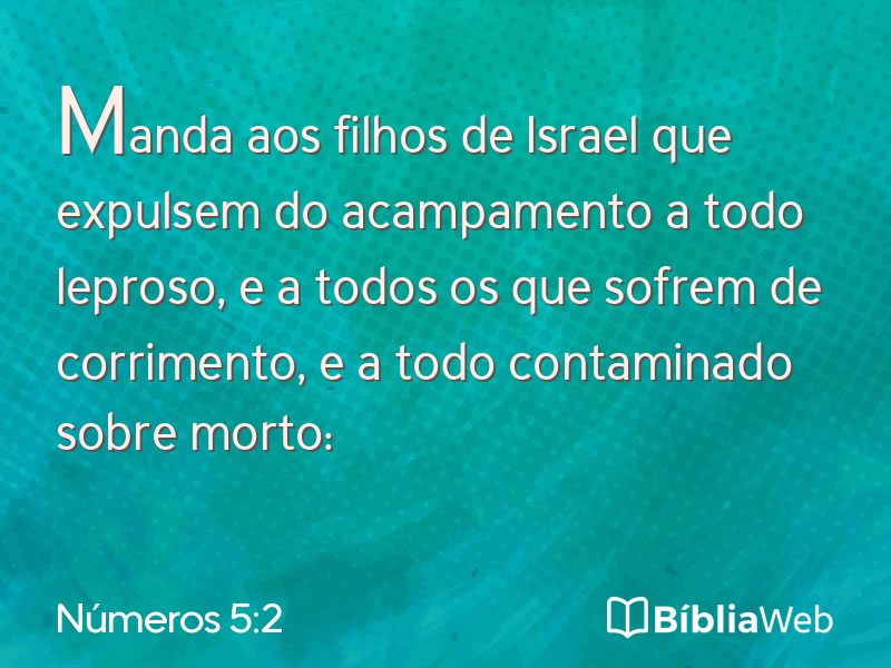 Números 5:2 em imagem para compartilhar