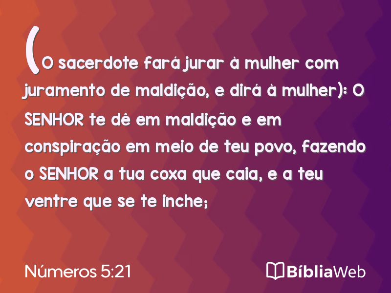 Números 5:21 em imagem para compartilhar