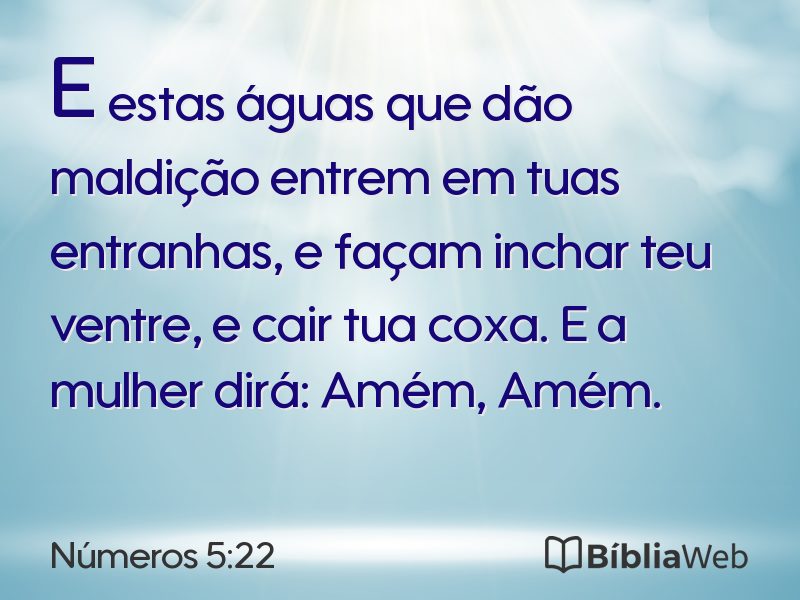 Números 5:22 em imagem para compartilhar