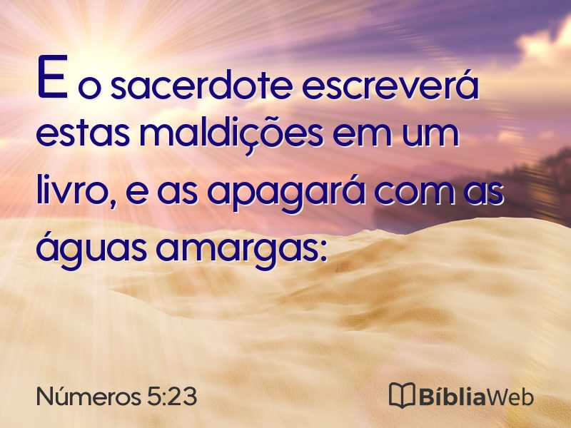 Números 5:23 em imagem para compartilhar