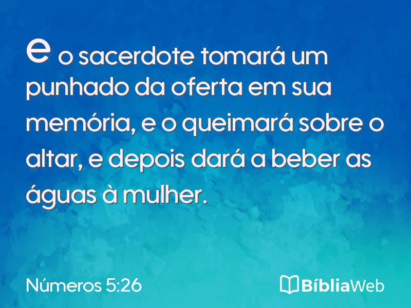 Números 5:26 em imagem para compartilhar