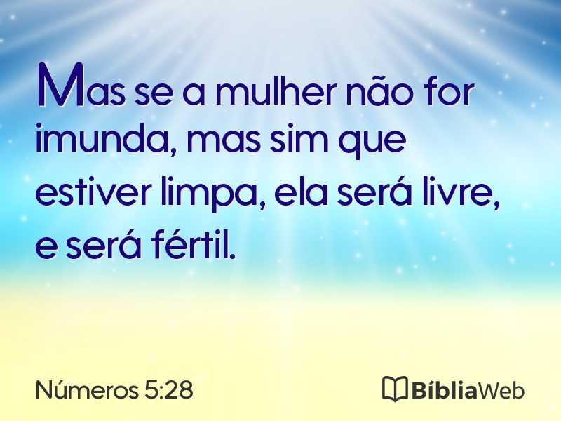 Números 5:28 em imagem para compartilhar