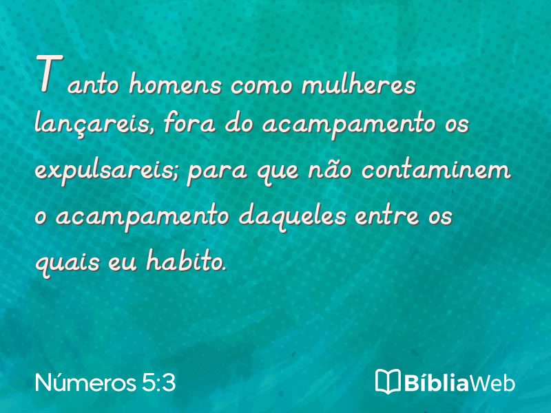 Números 5:3 em imagem para compartilhar