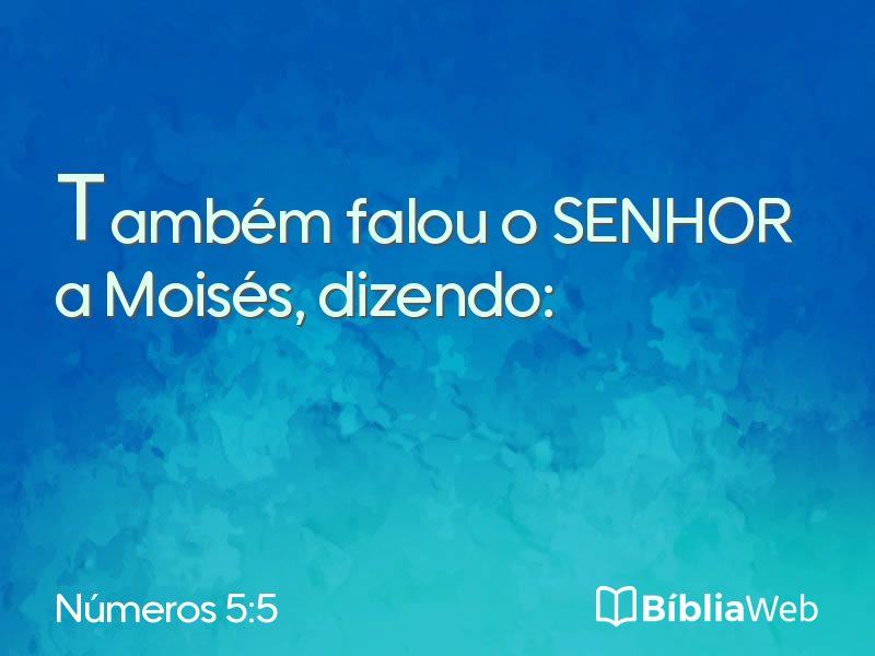 Números 5:5 em imagem para compartilhar