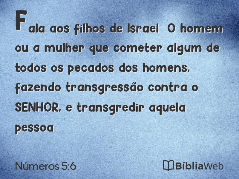 Números 5:6 em imagem para compartilhar