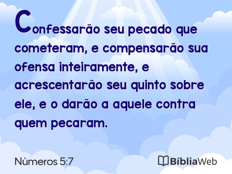 Números 5:7 em imagem para compartilhar
