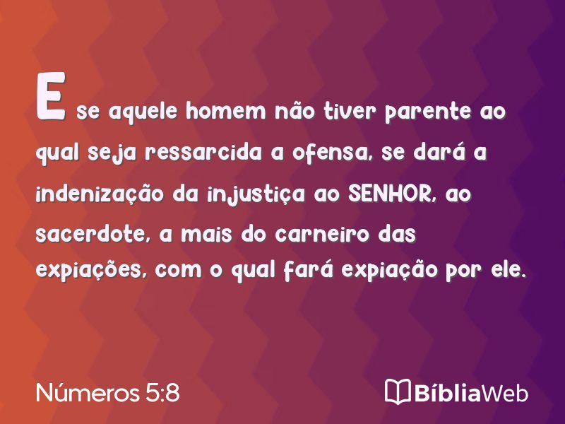 Números 5:8 em imagem para compartilhar