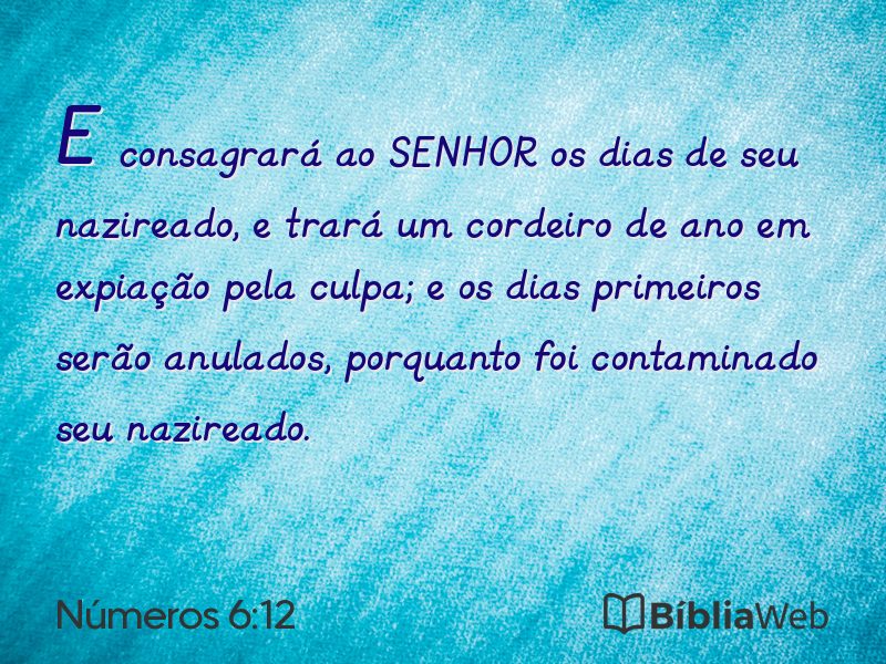 Números 6:12 em imagem para compartilhar