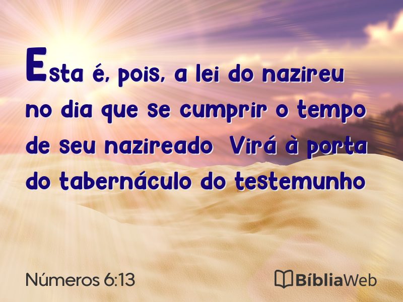 Números 6:13 em imagem para compartilhar