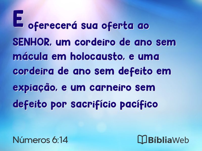 Números 6:14 em imagem para compartilhar