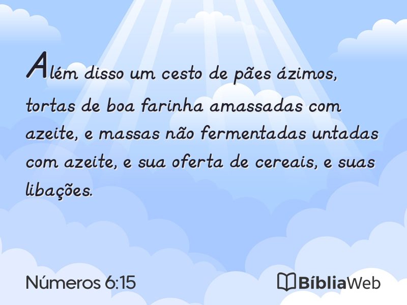 Números 6:15 em imagem para compartilhar