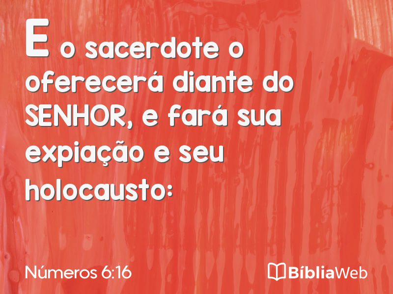 Números 6:16 em imagem para compartilhar