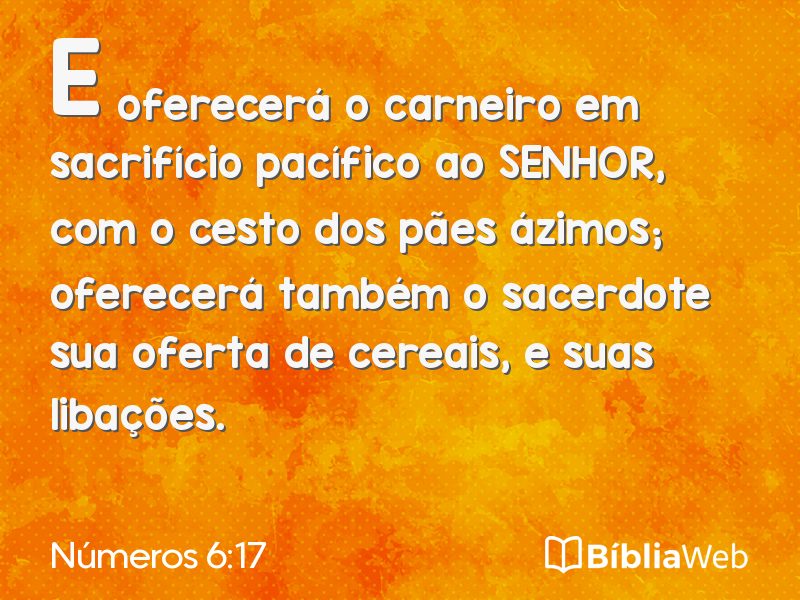 Números 6:17 em imagem para compartilhar