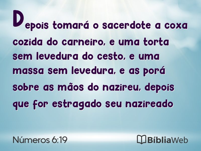 Números 6:19 em imagem para compartilhar