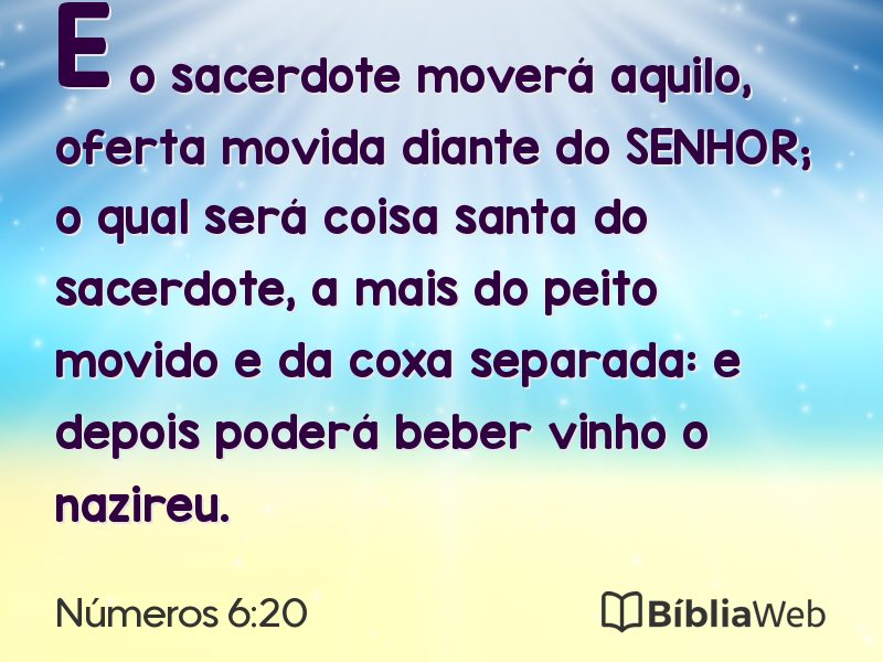 Números 6:20 em imagem para compartilhar