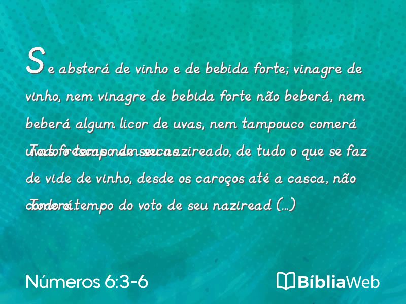 Números 6:3-6 em imagem para compartilhar