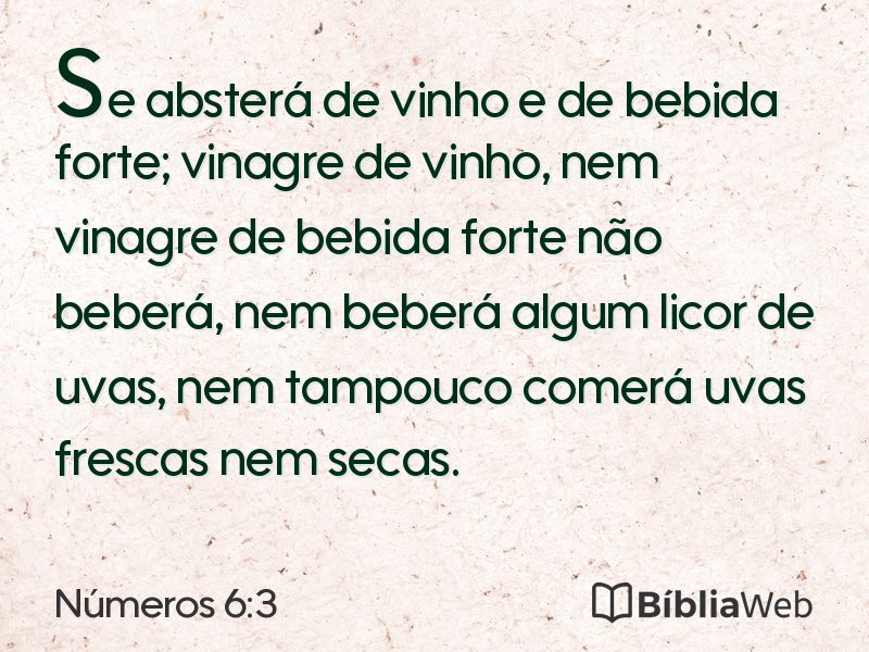Números 6:3 em imagem para compartilhar