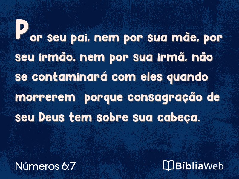 Números 6:7 em imagem para compartilhar