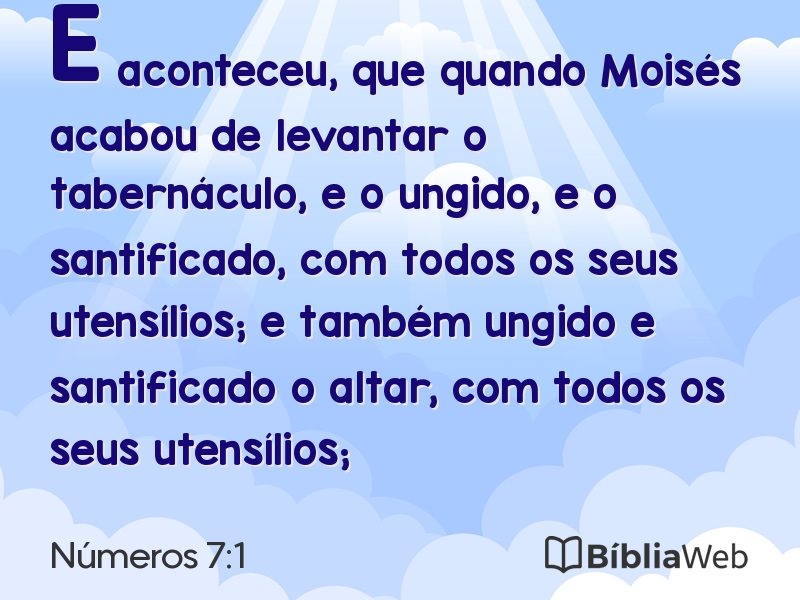 Números 7:1 em imagem para compartilhar