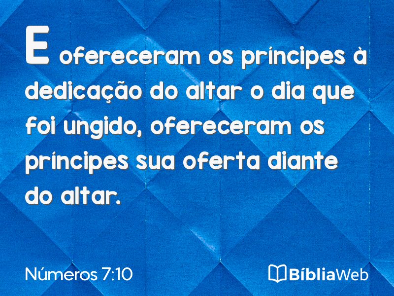 Números 7:10 em imagem para compartilhar
