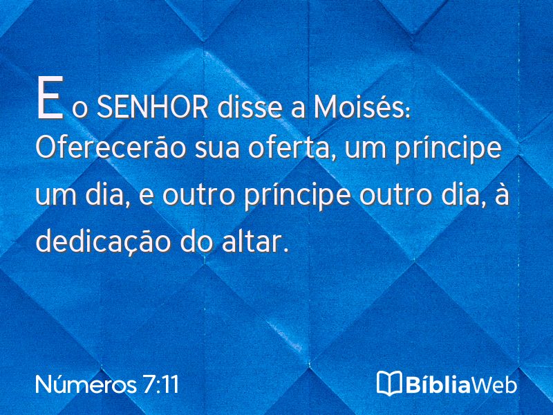 Números 7:11 em imagem para compartilhar