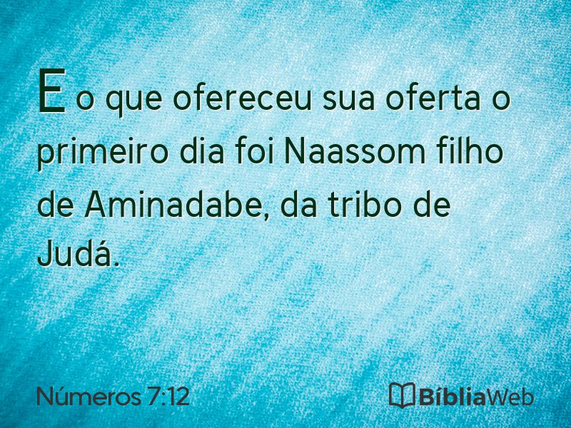 Números 7:12 em imagem para compartilhar