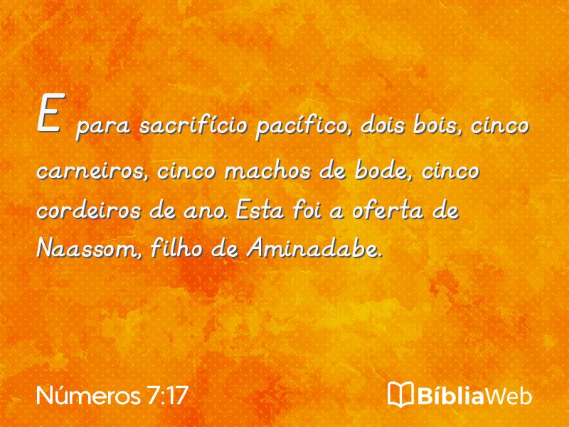Números 7:17 em imagem para compartilhar