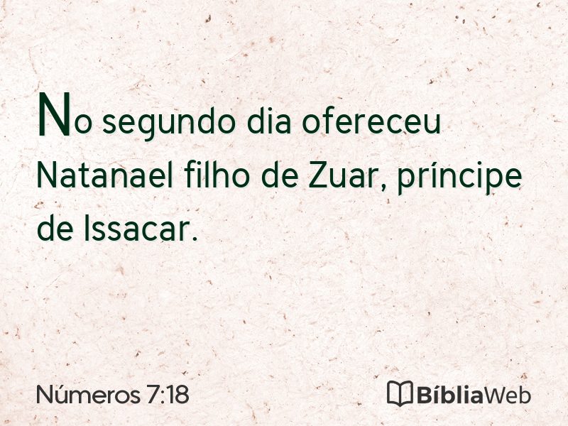Números 7:18 em imagem para compartilhar