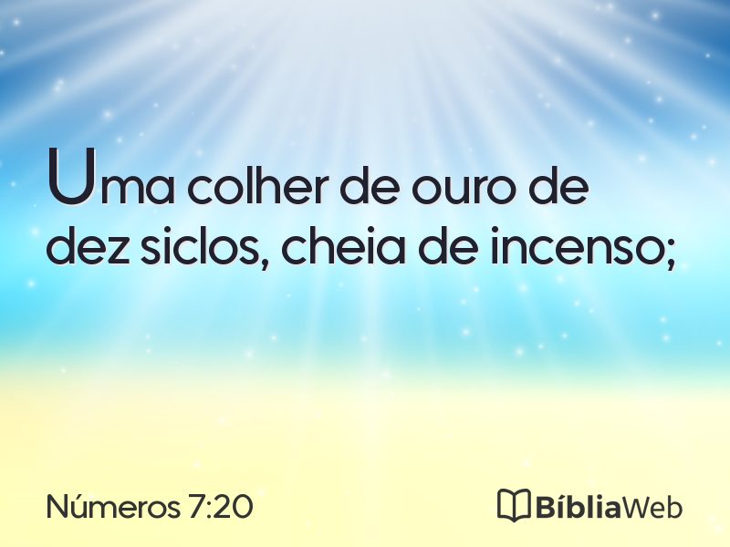 Números 7:20 em imagem para compartilhar