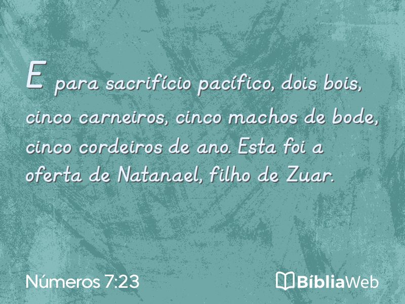 Números 7:23 em imagem para compartilhar